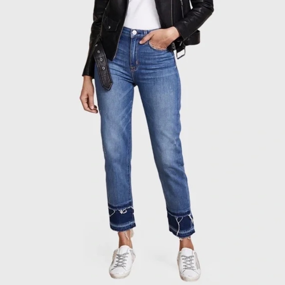 Hudson Zoeey High Rise Straight Crop Double Step Hem Jeans New With Tags 30”